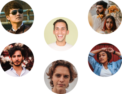 Banner of multiple portrait representig users registered on the app.